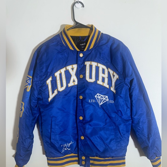 Rue21 Blue Jacket with Yellow Accents - Picture 1 of 3